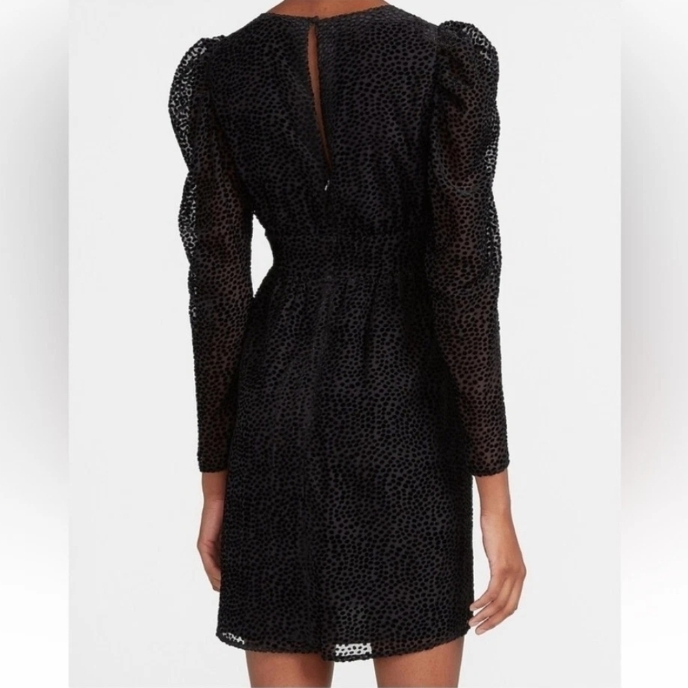 Express • Black Velvet Polka Dot Dress - Picture 2 of 12
